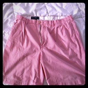 Polo Golf Pink Seersucker Shorts 38